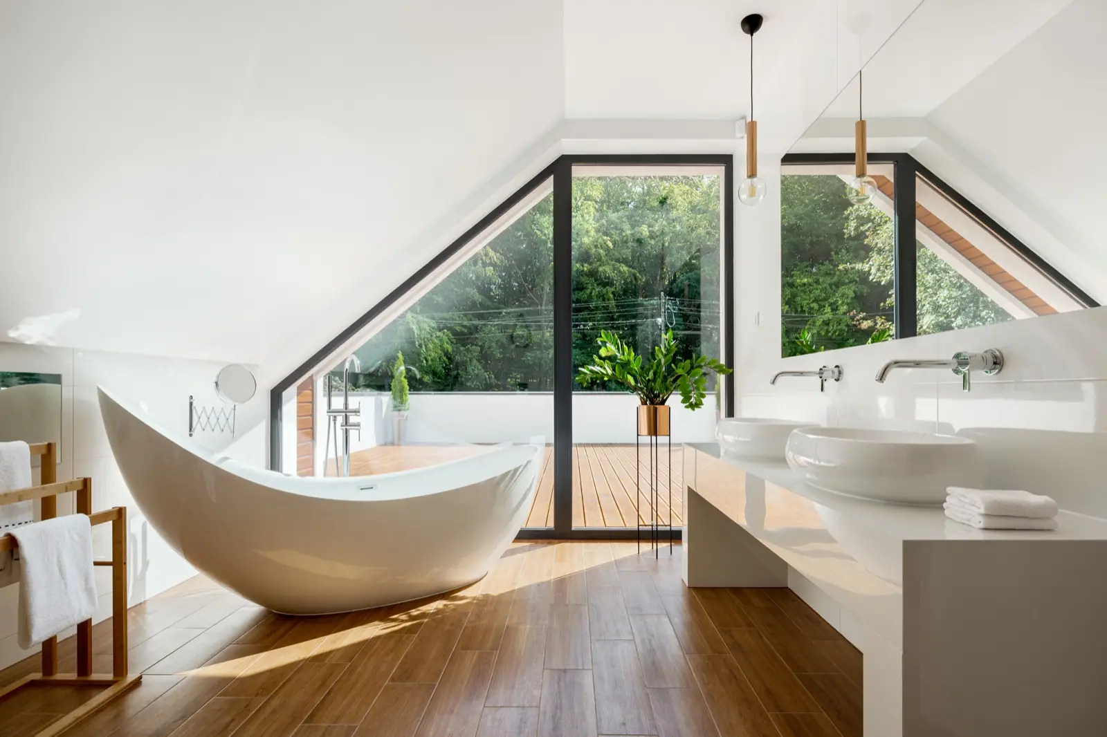 Bright contemporary bathroom interior